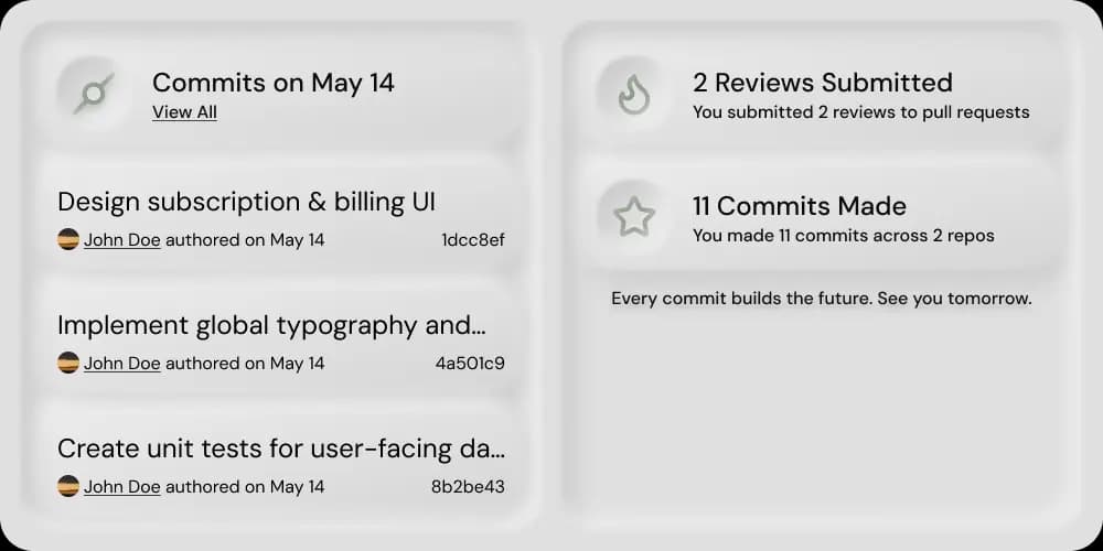 Github integration mockup